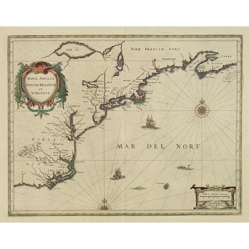 Old map image download for Nova Anglia Novum Belgium et Virginia.