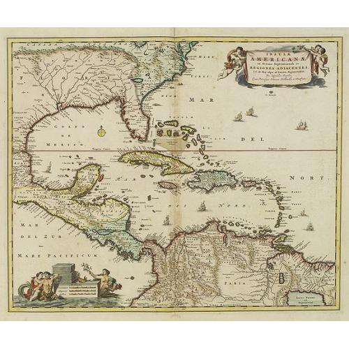 Old map image download for Insulae Americanae in Oceano ...