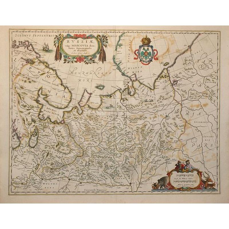 Russiae vulgo Moscovia dictae, Partes Septentionalis et Orientalis.