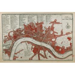 Plan des Villes de Londres et de Westminster et de leurs Faubourgs avec le Bourg de Southwark.