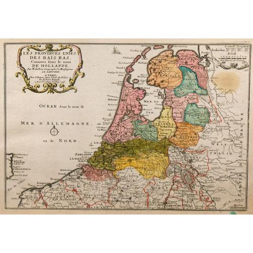Old map image download for Les provinces unies des Bais bas, connues sous le nom de Hollande ...