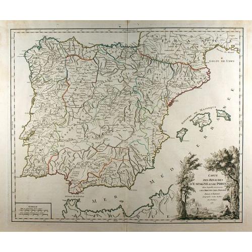 Old map image download for Carte des royaumes d\'Espagne et de Portugal ...