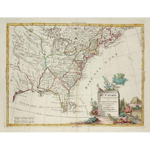 Old map image download for Il Canada le Colonie Inglesi con Luigiana e Florida . . .
