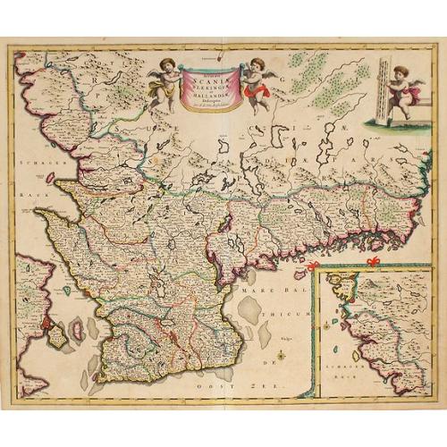 Old map image download for Accurata Scaniae Blekingae, et Hallandiae . . .