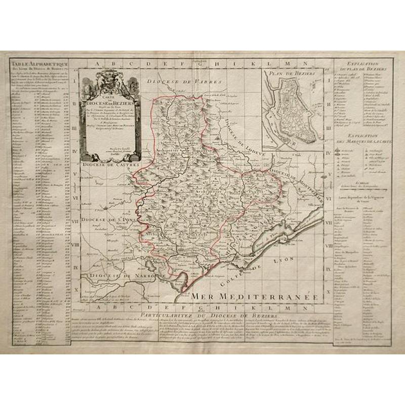 Carte du Diocese de Beziers.