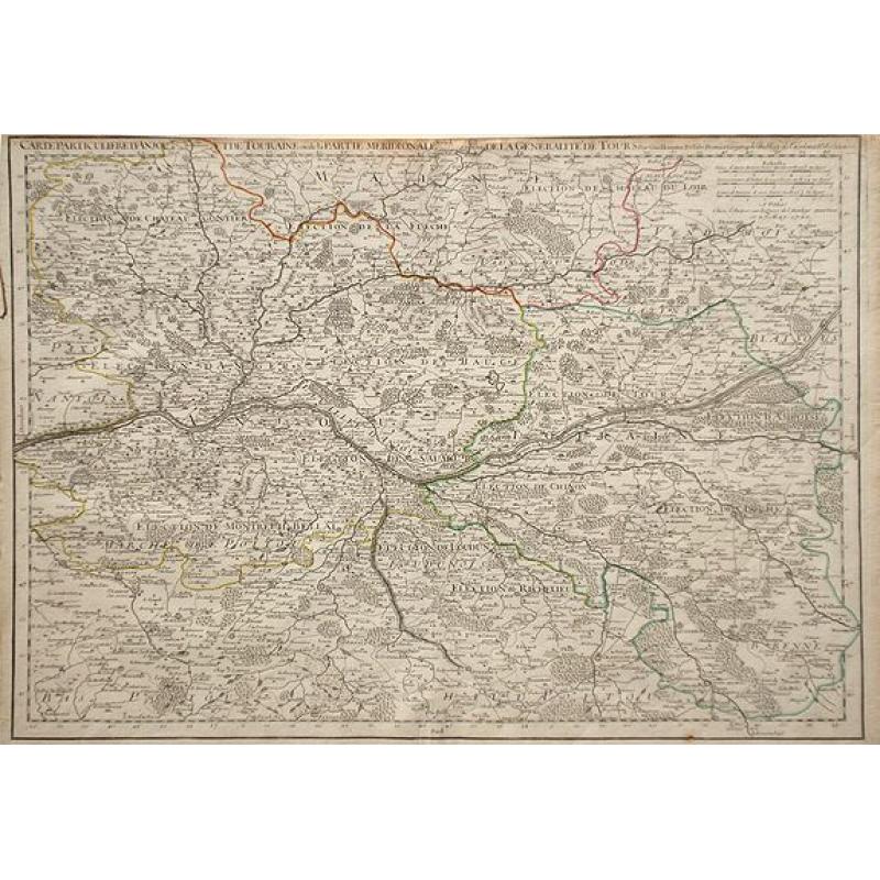 Carte Particuliere d'Anjou et de Touraine, ou de la Partie Meridionale de la Generalite de Tours.