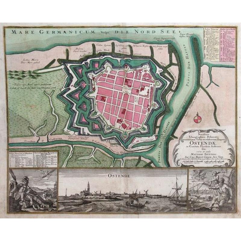 Novissima Ichnographica Delineatio munitissima Urbis et celeberrimi Emporii Ostenda, in Comitatu Flandria Austriaca fitae