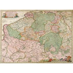 Belgii Regii Tabula, in qua omnes Provincia ab Hispanis ad Annum 1684 possessae, nec nontam a Rege Galliea quam Batavis acquifitae. . .