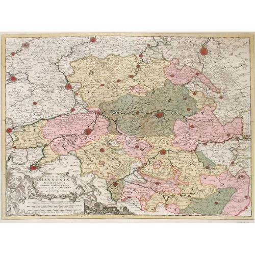 Old map image download for Nova et Accurata Hannonia Comitatus.