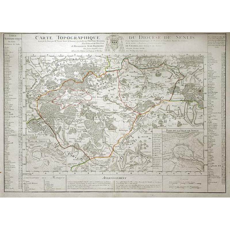 Carte Topographique du Diocese de Senlis.
