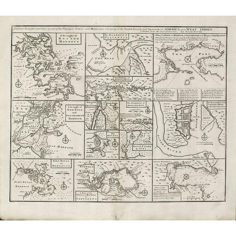 Particular Draughts and Plans of Some of the Principal Towns and Harbours Belonging to the English, French, and Spaniards, in America and West Indies