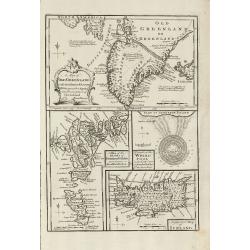 A Map of Old Greenland or Oster Bygd & Wester Bygd ... An Improved Map of Iceland ... A Map of the Islands of Ferro ... A Draught of the Whirlpool on the South East of Sumbo Rocks