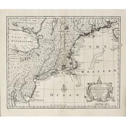 A New and Accurate Map of New Jersey, Pensilvania, New York and New England with the Adjacent Countries