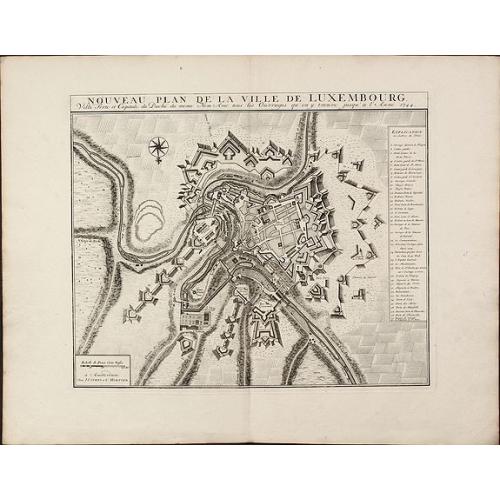 Old map image download for Nouveau Plan De La Ville De Luxembourg. Ville Forte et Capitale du Duche ... 1744