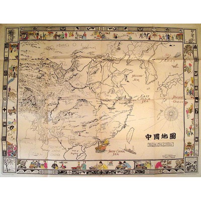 Picture Map of China.