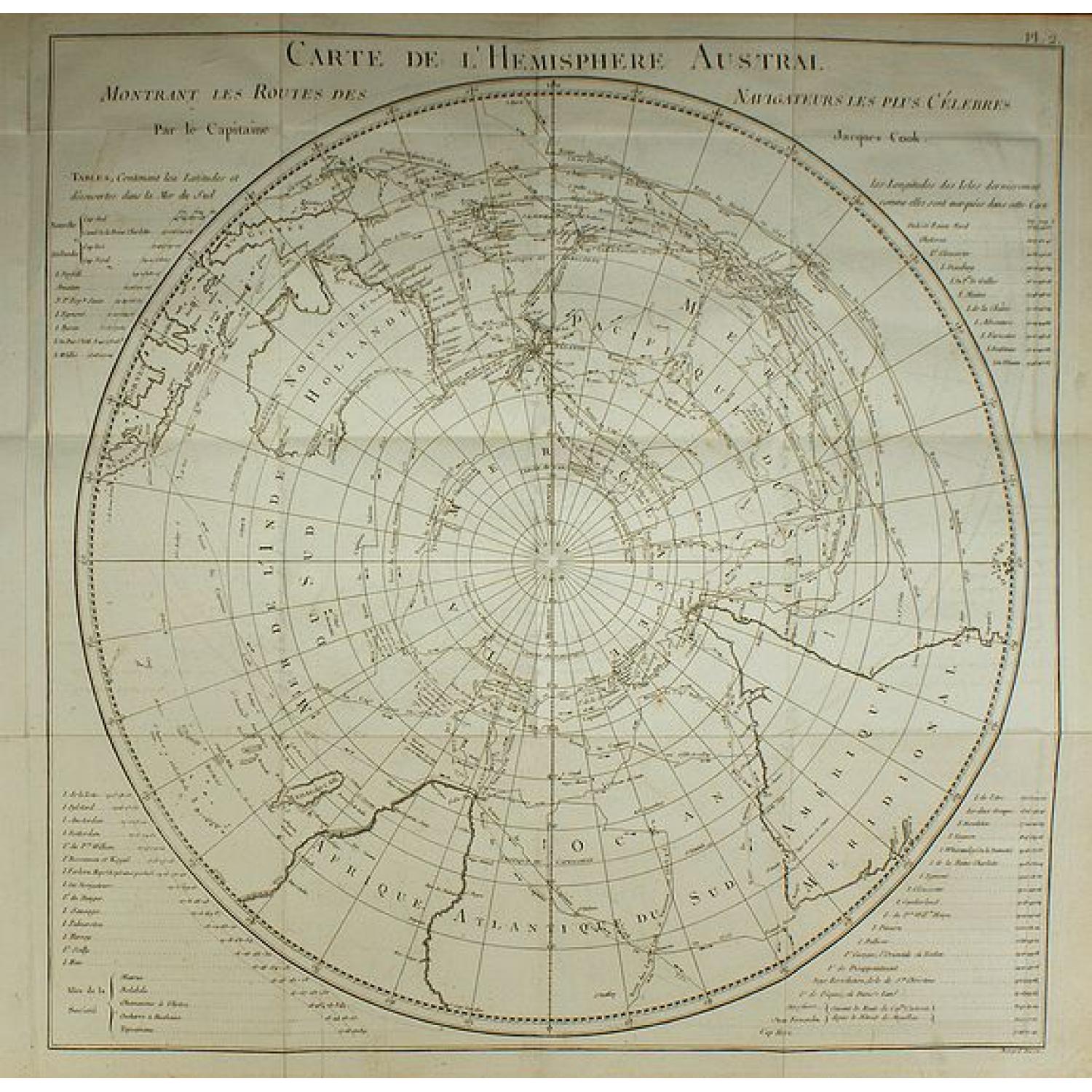 Carte de l'Hemisphere Austral.