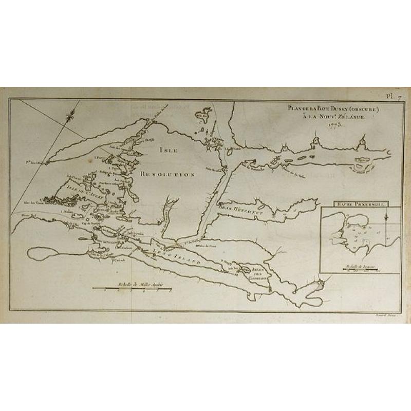 Plan de le Baye Dusky (Obscure) à la Nouv-e. Zélande.