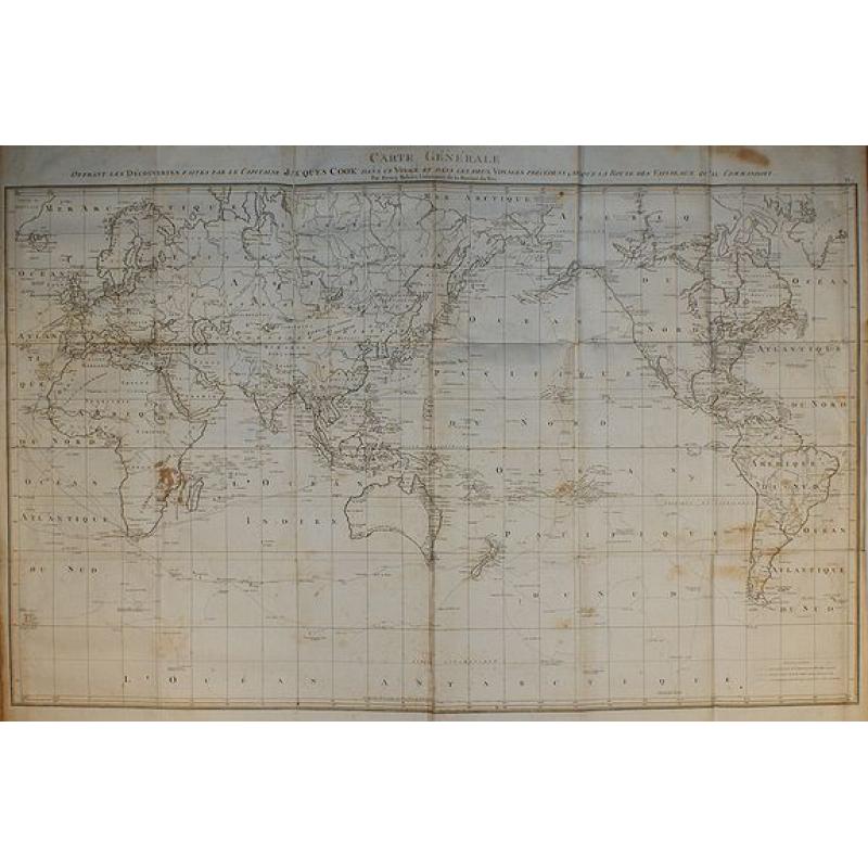 Carte Générale Offrant les Découvertes faites par le Capitaine Jacques Cook dans ce Voyage et dans les deux Voyages précédens ...