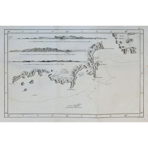 Old map image download for Carte de la Terre Van-Diemen.