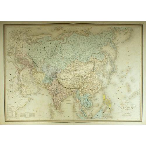 Old map image download for Carte physique et politique de l'Asie ...