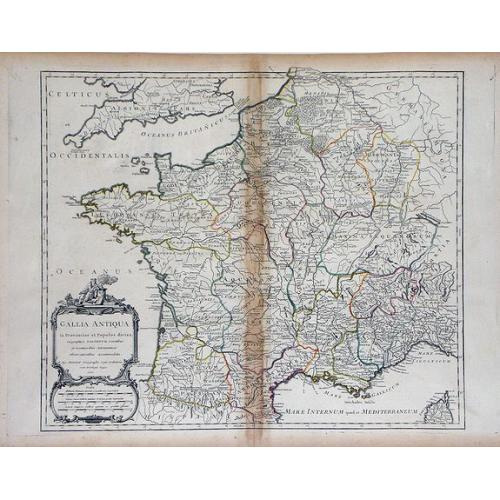 Old map image download for Gallia Antiqua in Provincias et Populos divisa. . .