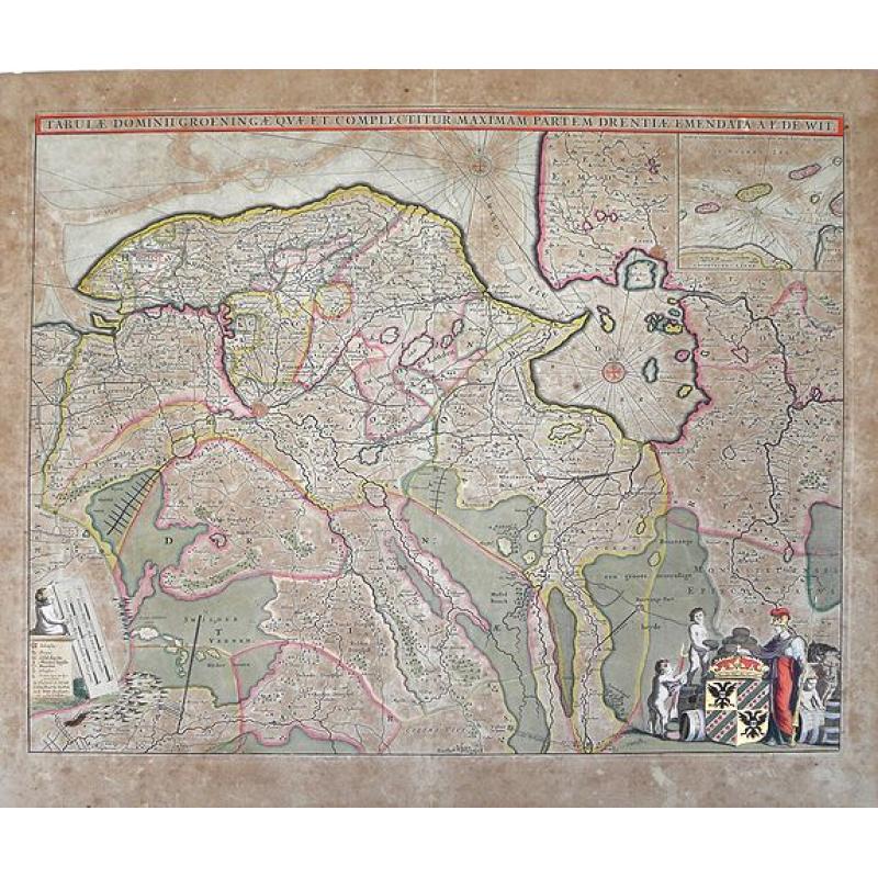 Tabula Dominii Groeningae quae et Complectitur Maximam Partem Drentiae Emendata A.F. De Wit.