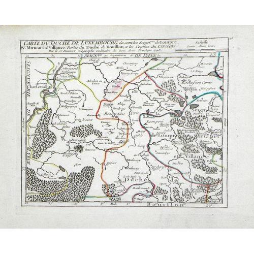 Carte du Duche de Luxembourg ou sont les Seign de Lompre, IV Mirwart et Villance, Partied u Duche de Bouillon, et les Consins du Lyegeois