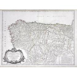 Partie Septentrionale de la Couronne de Castille ou se trouvent Les Royaumes de Castille Vieille de Leon, de Gallice, des Asturies, La Biscaye et la Navarre...