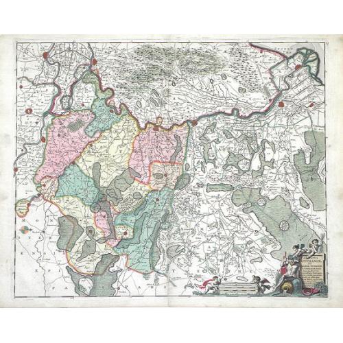 Old map image download for Comitatus Zutphaniae sive Geldriae Tetrachiae Zutphaniensis Isalae Fluvii Correctissima Descriptio denovo revisa, accurate divisa, et edta per F. de Witt