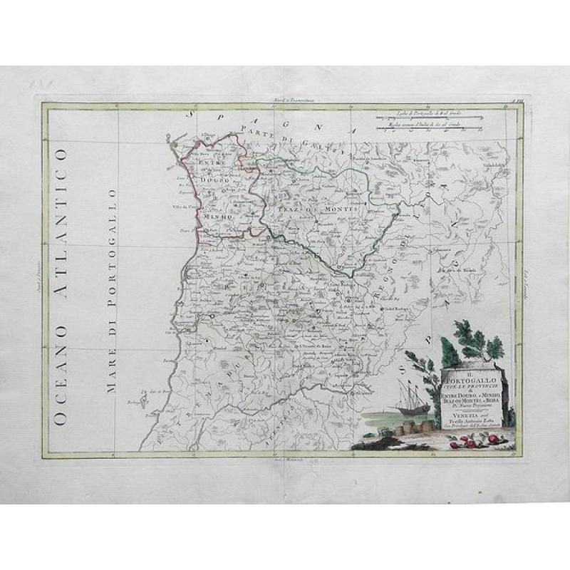 Il Portogallo Cioe le Provincie di Entredouro, e Minho, Traz-os-Montes, e Beira Di Nuova Projezione. . .