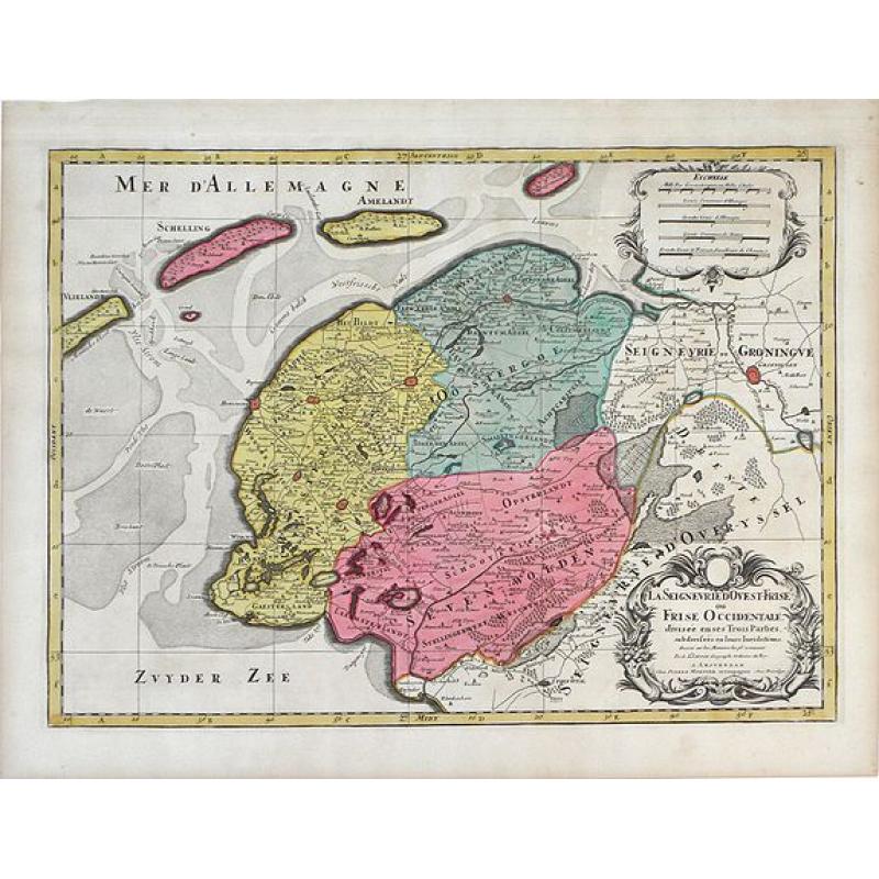 La Seigneurie d'Ovest-Frise ou Frise Occidentale, divisee en ses Trois Parties subdivisees en leurs Juridictions. . .