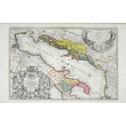Old map image download for Le Golfe de Venise Avec ses Principaux Caps Promontiores & Ports de Mer. . .