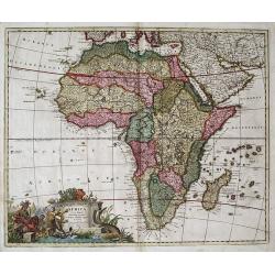 Africa --- mauro percussa Oceano, Niloque admota tepenti....Cum Privilegio ordinum Hollandia et Westfrisia.