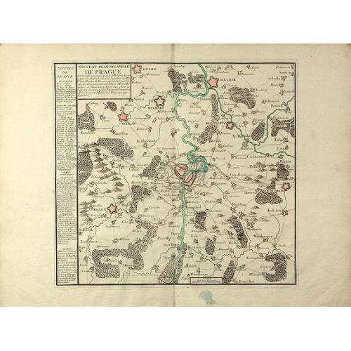 Old map image download for Nouveau Plan de la Ville de Prague Et de ses Environs, Capiltale de Bohème