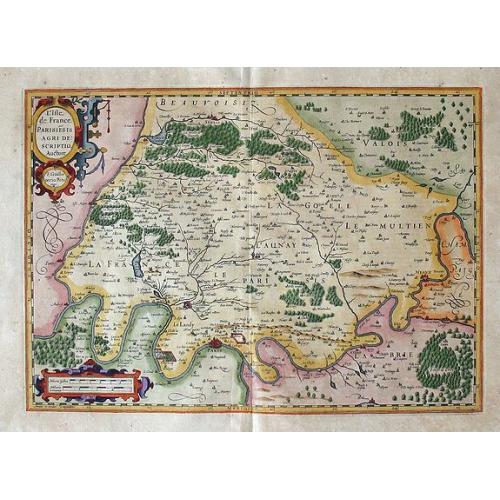 Old map image download for Region of Paris: L\'Isle de France PARISIENSIS AGRI DESCRIPTIO Auctore F. Guilloterio Biturigi.