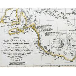 Karte von dem Südöstlichen Theile Australia's zur Übersicht der Entdeckungen im Innern von Neu Süd Wales bis zum Jahre 1832.