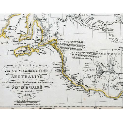 Old map image download for Karte von dem Südöstlichen Theile Australia's zur Übersicht der Entdeckungen im Innern von Neu Süd Wales bis zum Jahre 1832.