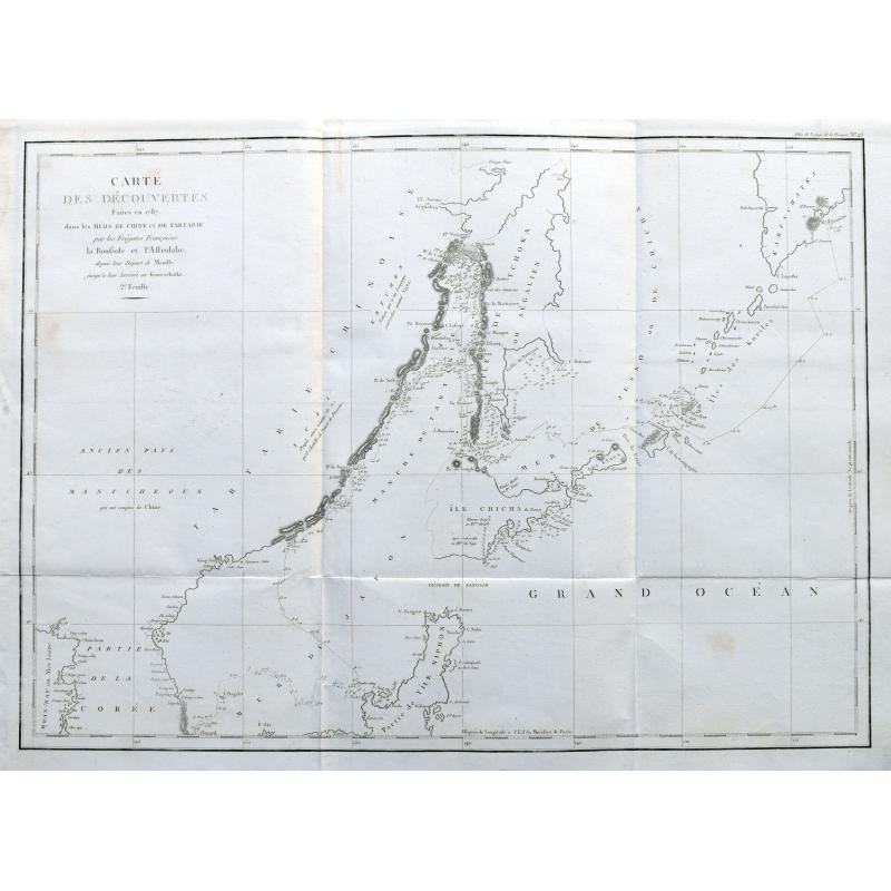 Carte des Découvertes Faites en 1787 dans les Mers de Chine et de Tartarie par les Frégates Françaises la Boußole et l'Astrolabe depuis leur Départ de Manille. . .