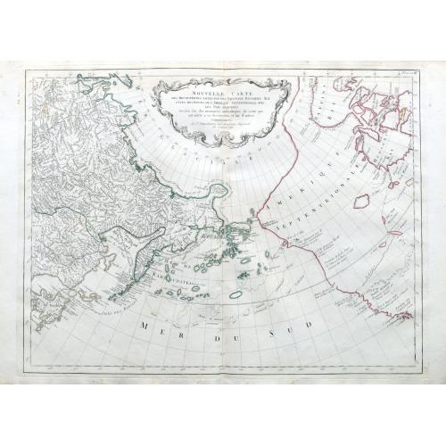 Old map image download for Nouvelle Carte des Decouvertes Faites par des Vaisseaux Russiens aux Cotes Inconnues de l'Amerique Septentrionale avec les Pais Adiacents.