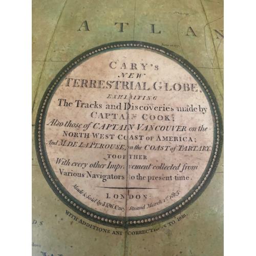 Old map image download for Cary's New Terrestrial Globe Exhibiting The Tracks and Discoveries made by Captain Cook; Als...