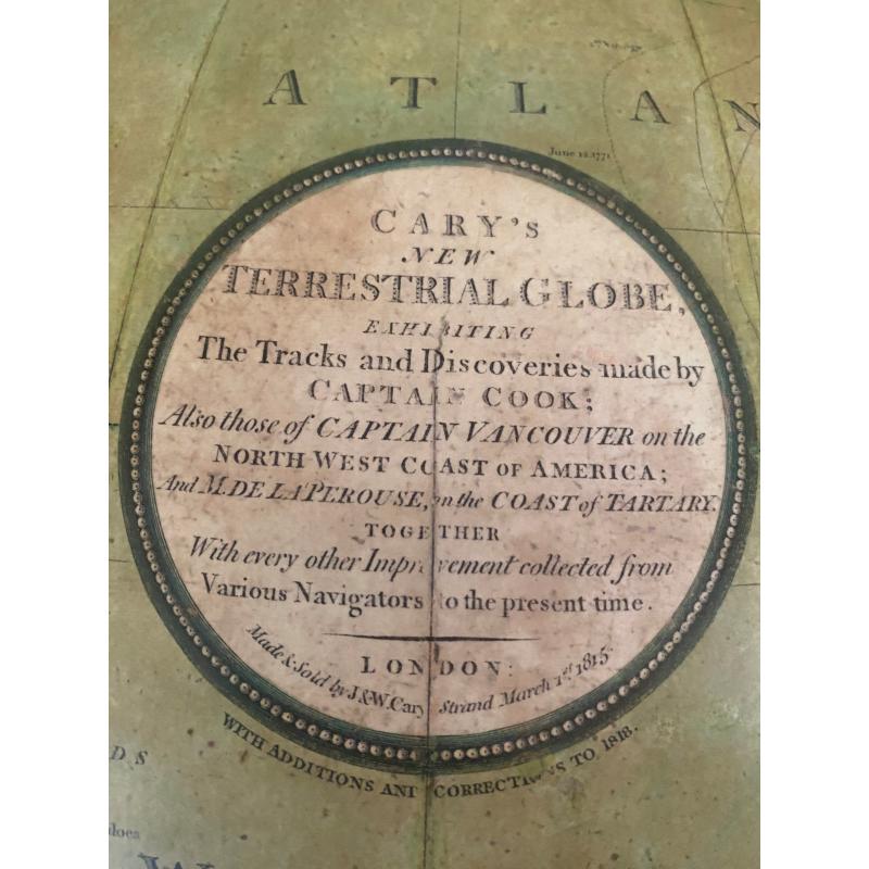 Cary's New Terrestrial Globe Exhibiting The Tracks and Discoveries made by Captain Cook; Als...
