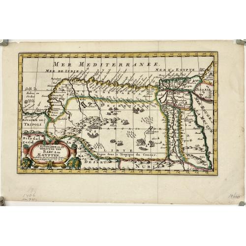 Old map image download for [Lot of 9 maps/ prints of Egypt ] Aegypti Recentior Descriptio / Carthaginis Celeberrimi Sinus Typus.