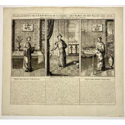 [Lot of 13 prints of the Chinese court] Habillement de l' Empereur dela Chine & des Dames de son Palais aves quel...