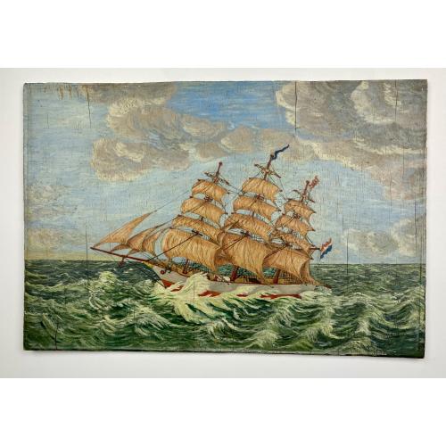 Painting made by a sailor, signed W.Welman.