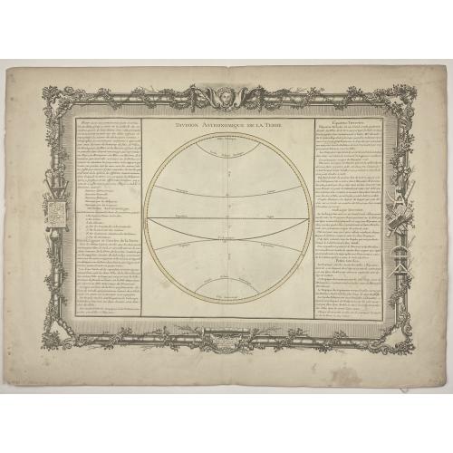 [Lot of 3]  Celestial chart depicting astronomical division of the earth.