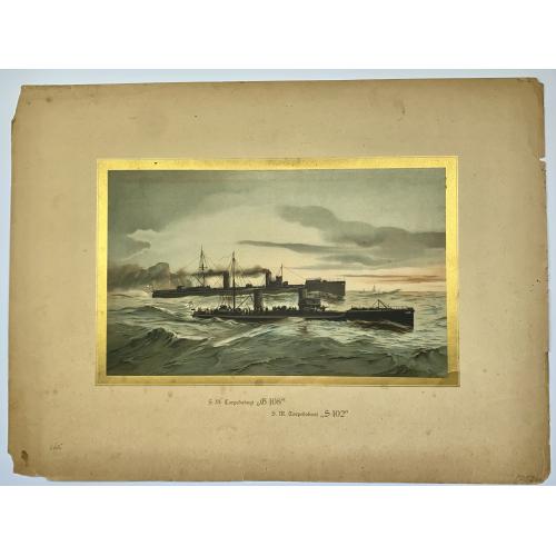 Old map image download for [Lot of 7 Maritime prints] Deutschland zur See 1902