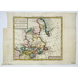 [Lot of 5 maps] Kaart van de noord-west kust van Amerika en de noord-oost kust van Asia.