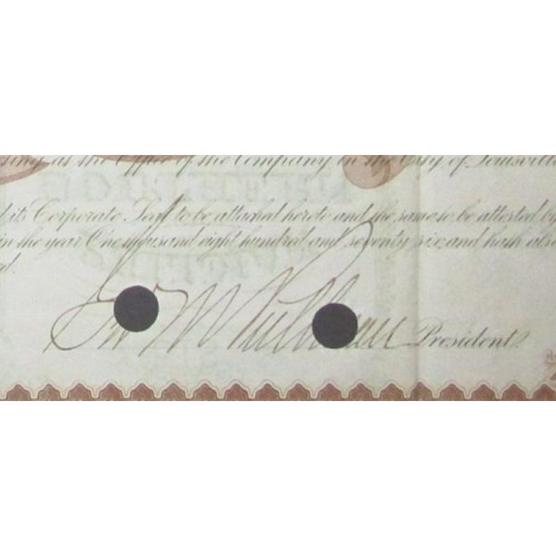 19th century bond with signature of famous inventor of sleeping coaches