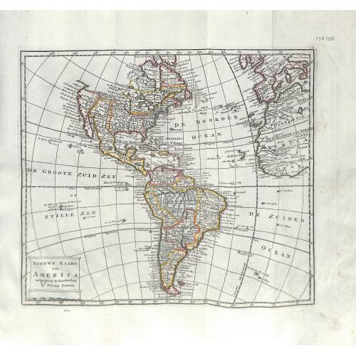 Rare, antique map of  Nieuwe Kaart van America