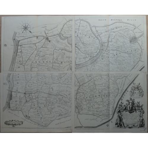 Old map image download for Kaart van de Ring van Putten, bestaande uit vier delen Caerte gemaeckt op ordre vande bovengenoemde heeren opperdijckgraeff en hoog heemraden des Ringhs van Putten